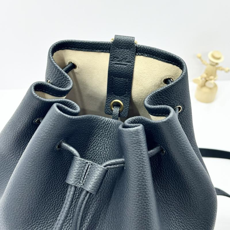 Loro Piana Extra Drawstring backpack L27 Navy FAP1404