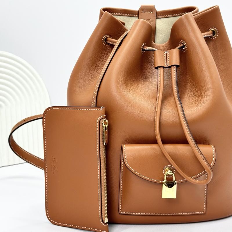 Loro Piana Extra Drawstring backpack L27 Tan FAP4322