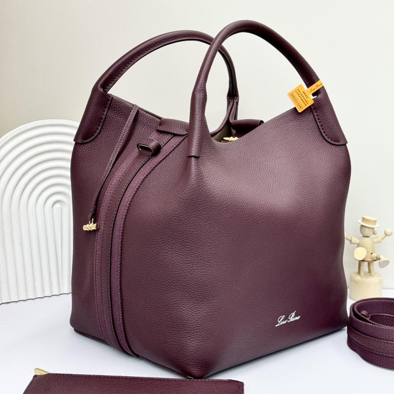 Loro Piana Large Bale bag Burgundy FAM9875