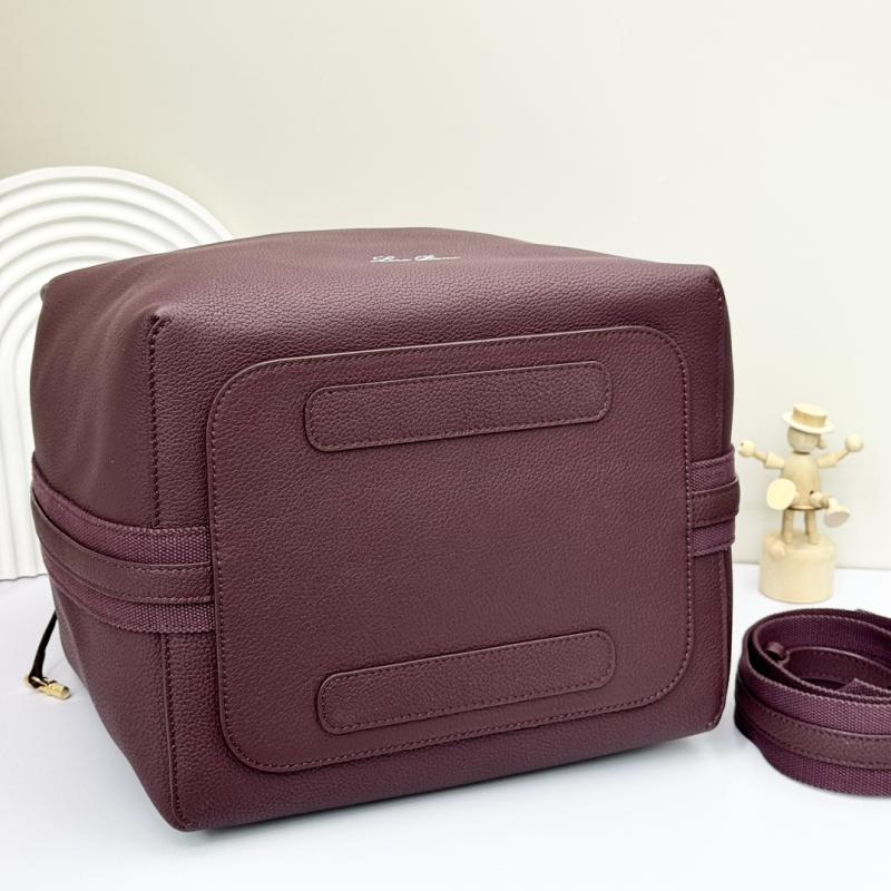 Loro Piana Large Bale bag Burgundy FAM9875