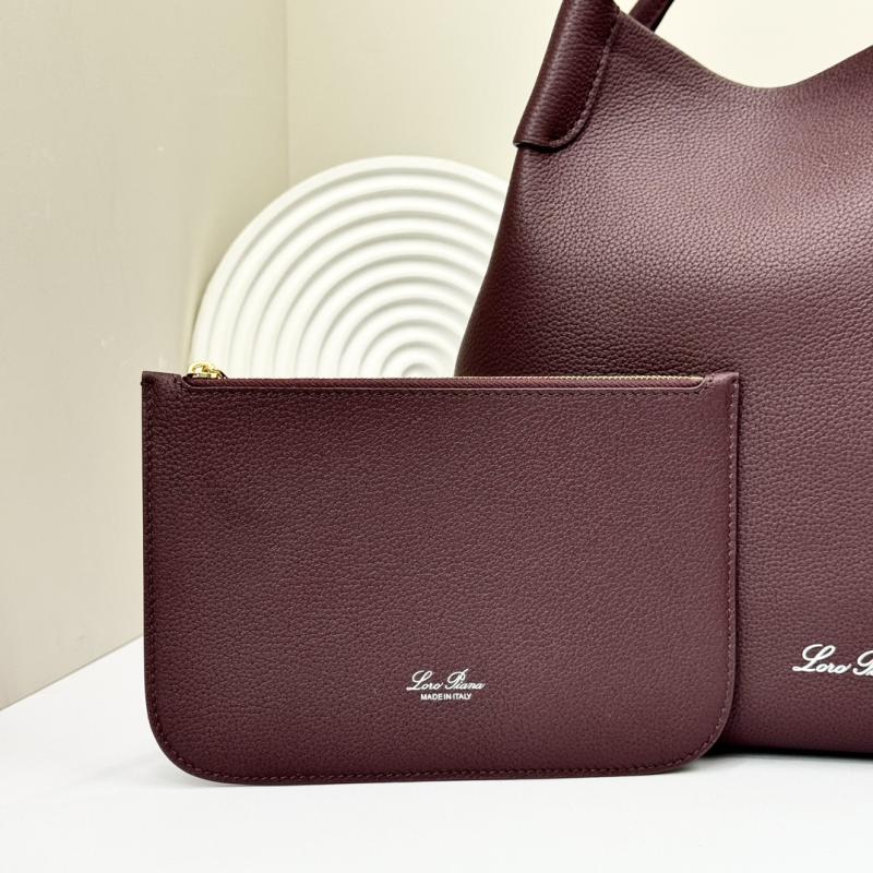 Loro Piana Large Bale bag Burgundy FAM9875