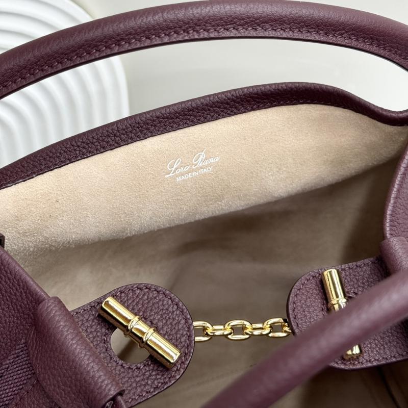 Loro Piana Large Bale bag Burgundy FAM9875
