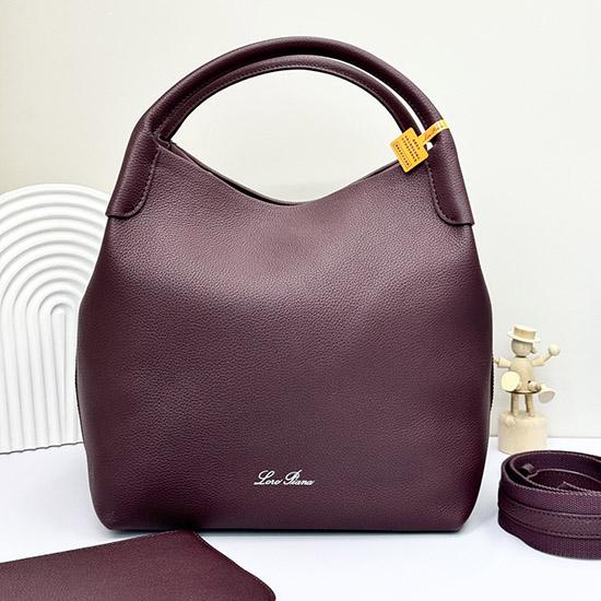 Loro Piana Large Bale bag Burgundy FAM9875