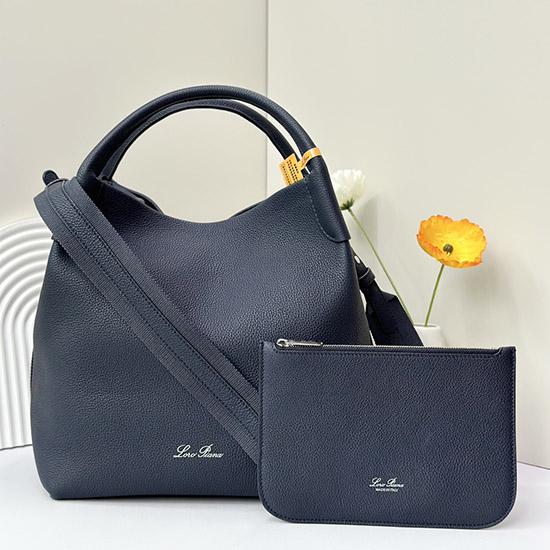 Loro Piana Large Bale bag Midnight Blue FAM9875