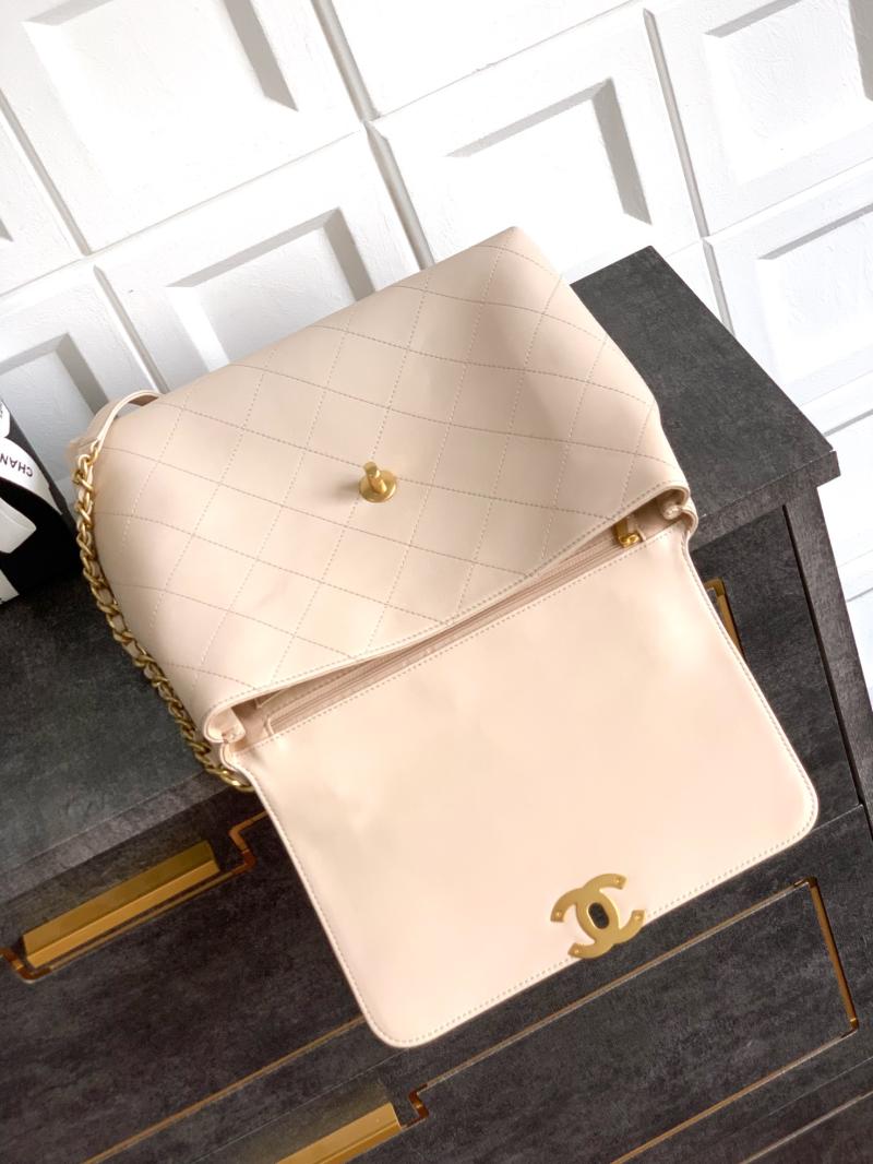 Medium Chanel Flap Bag With Top Handle Beige AS5447
