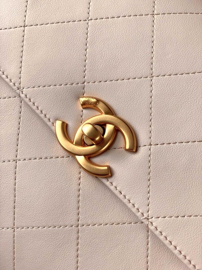Medium Chanel Flap Bag With Top Handle Beige AS5447
