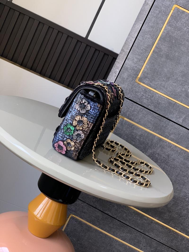 Small Chanel Sequins Shoulder Bag Black A52520