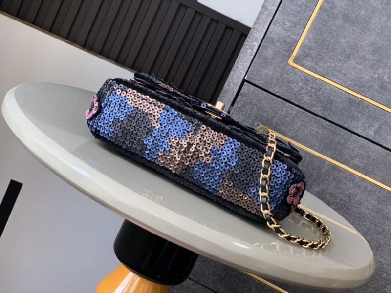 Small Chanel Sequins Shoulder Bag Black A52520