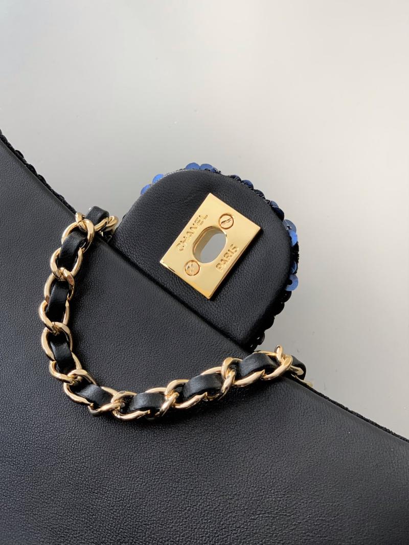 Small Chanel Sequins Shoulder Bag Black A52520