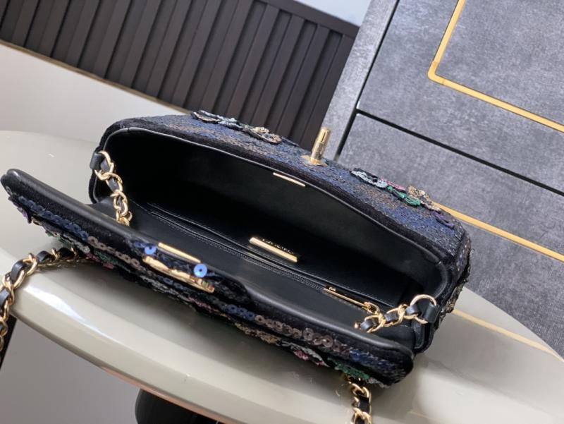 Small Chanel Sequins Shoulder Bag Black A52520