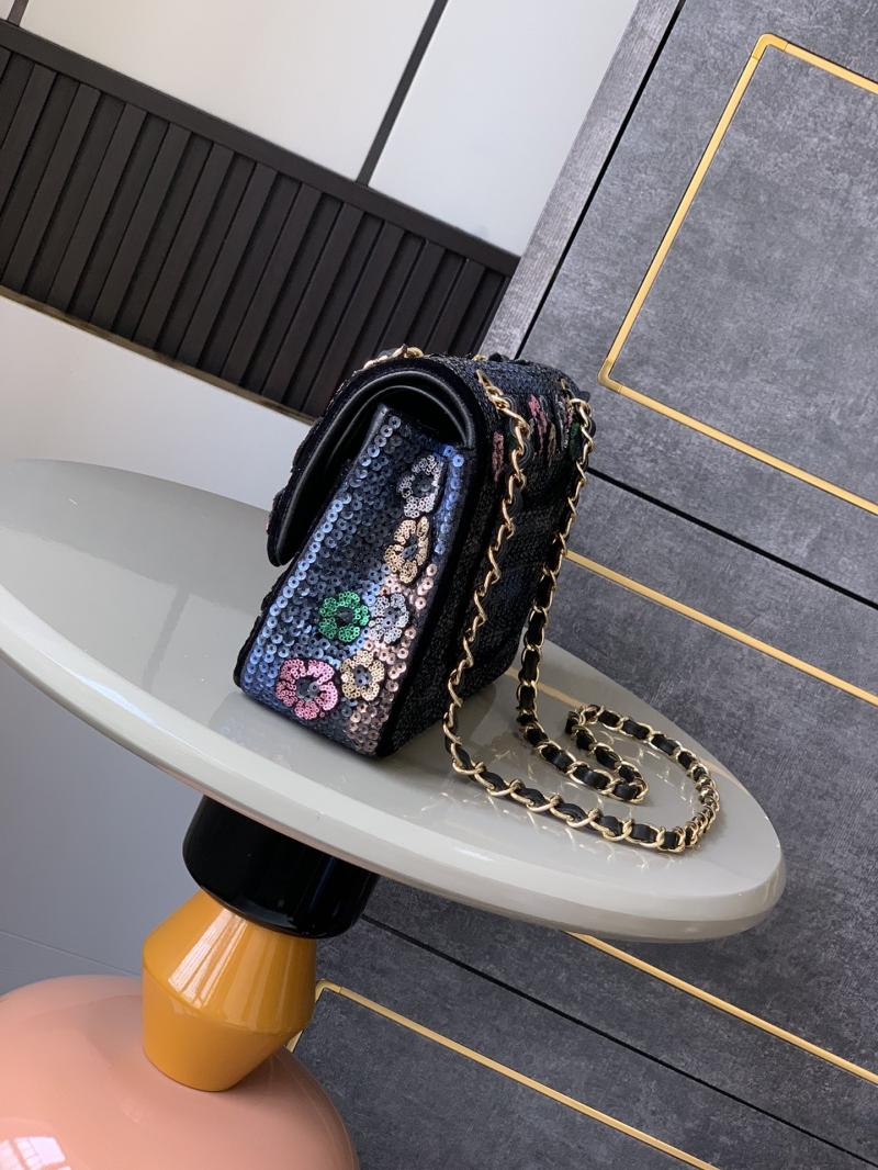Medium Chanel Sequins Shoulder Bag Black A52525