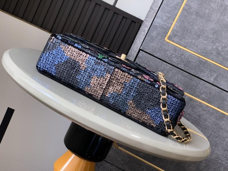 Medium Chanel Sequins Shoulder Bag Black A52525