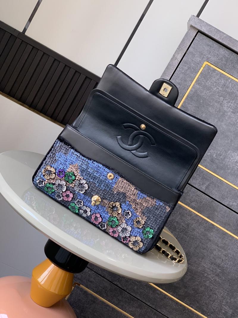 Medium Chanel Sequins Shoulder Bag Black A52525