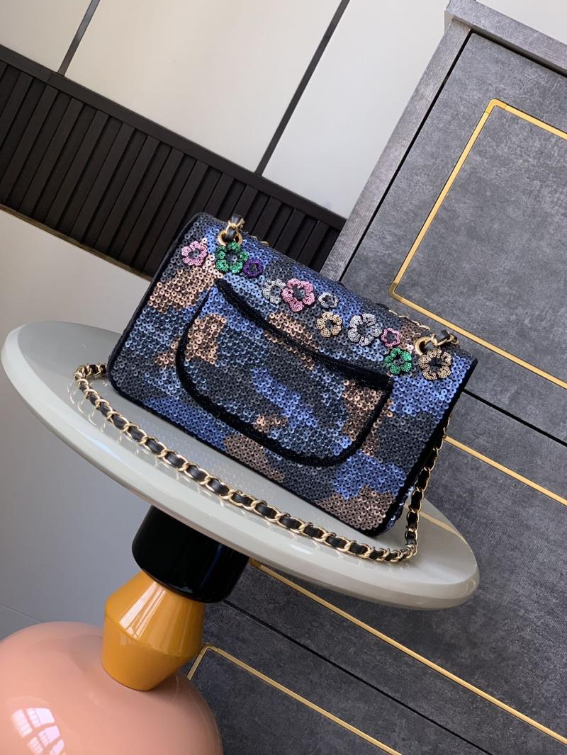 Medium Chanel Sequins Shoulder Bag Black A52525