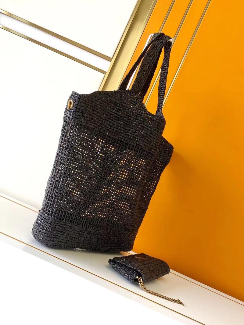 Saint Laurent Icare In Raffia Black 772191
