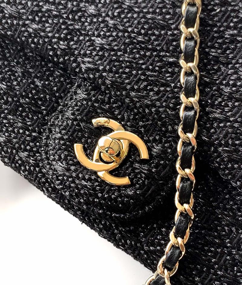 Small Chanel Tweed Flap Bag Black AS5279