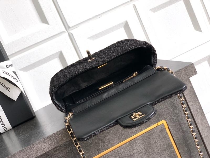 Small Chanel Tweed Flap Bag Black AS5279