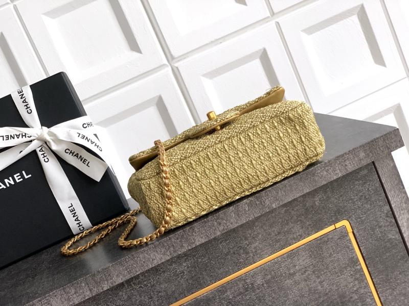 Small Chanel Tweed Flap Bag Gold AS5279