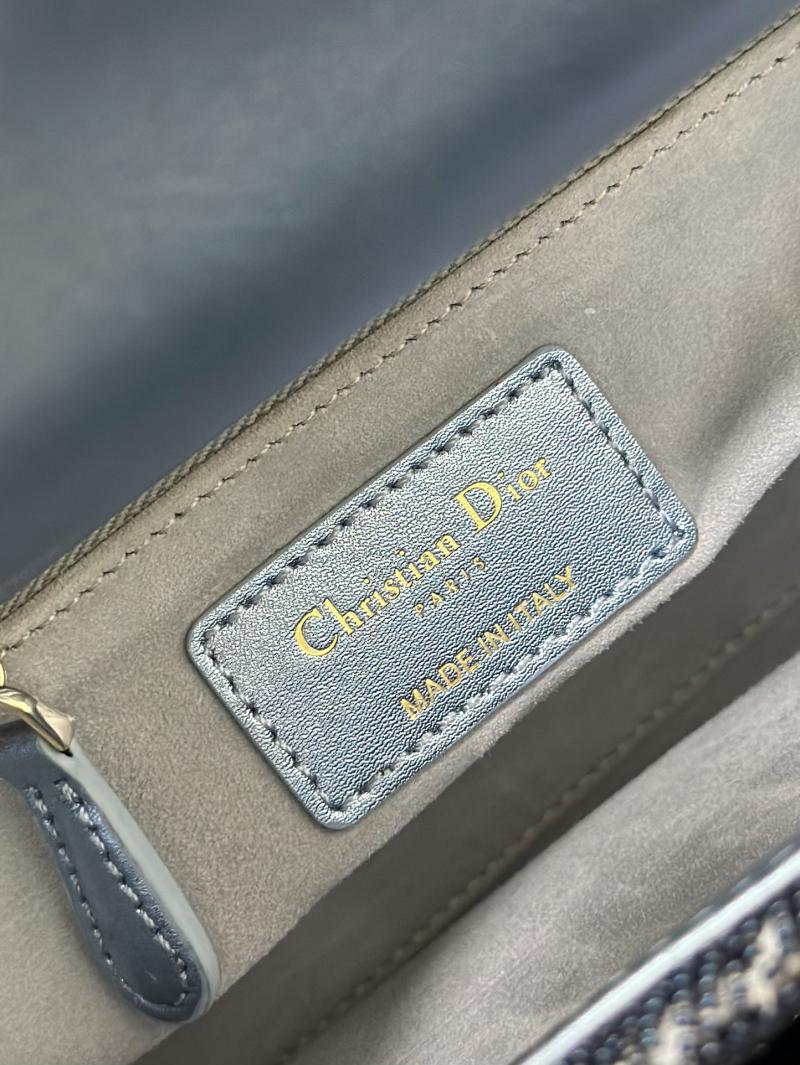 Small Lady dior Bag Embroidered with Beads Blue M0538