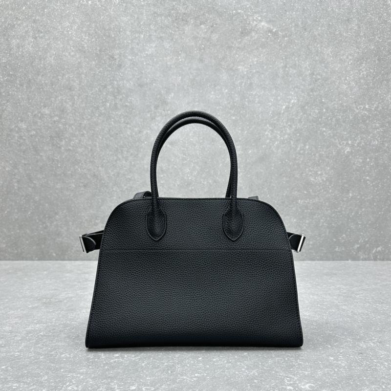 The Row Grained Calfskin Margaux 12 Bag Black W1833