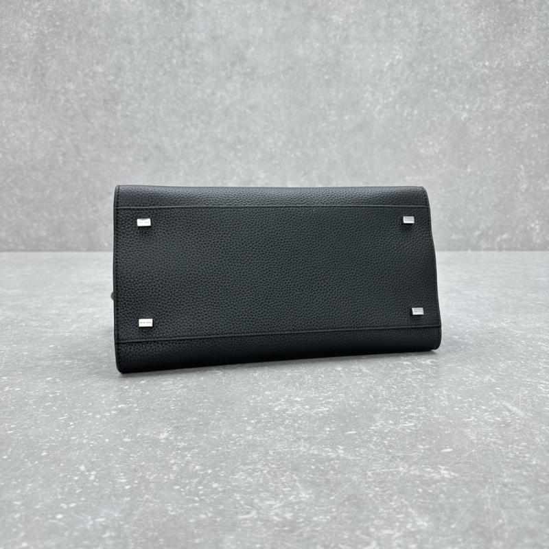 The Row Grained Calfskin Margaux 12 Bag Black W1833