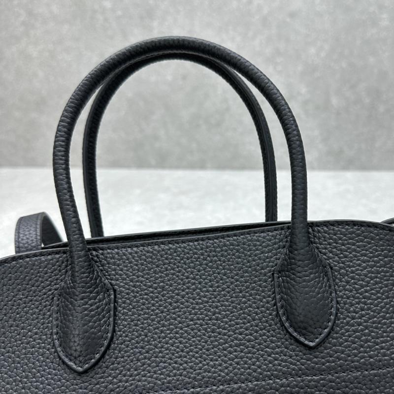 The Row Grained Calfskin Margaux 12 Bag Black W1833