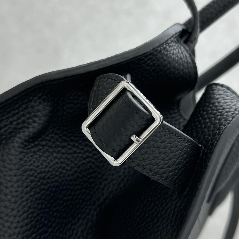 The Row Grained Calfskin Margaux 12 Bag Black W1833