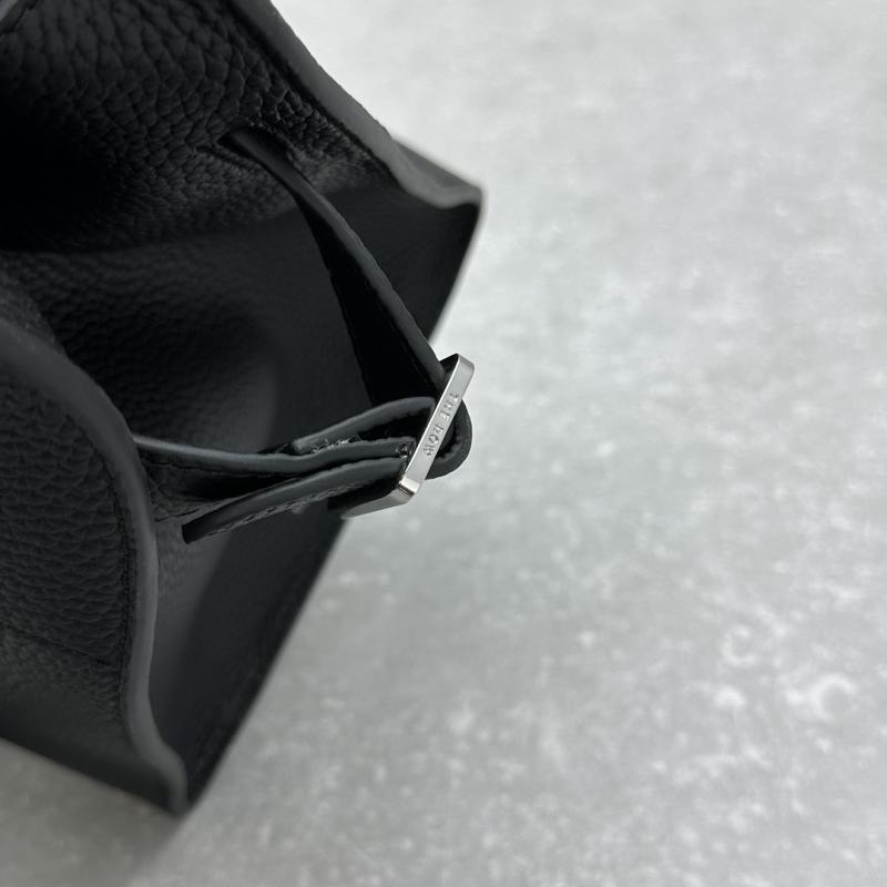 The Row Grained Calfskin Margaux 12 Bag Black W1833