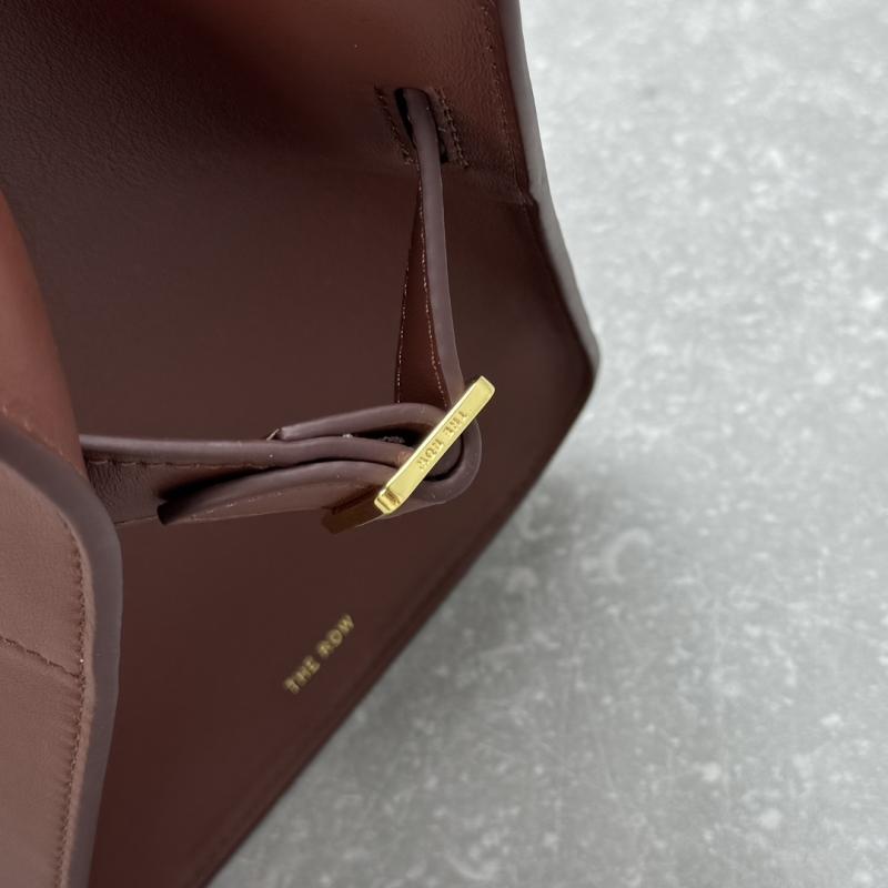 The Row Smooth Leather Margaux 12 Bag Brick Red W1833