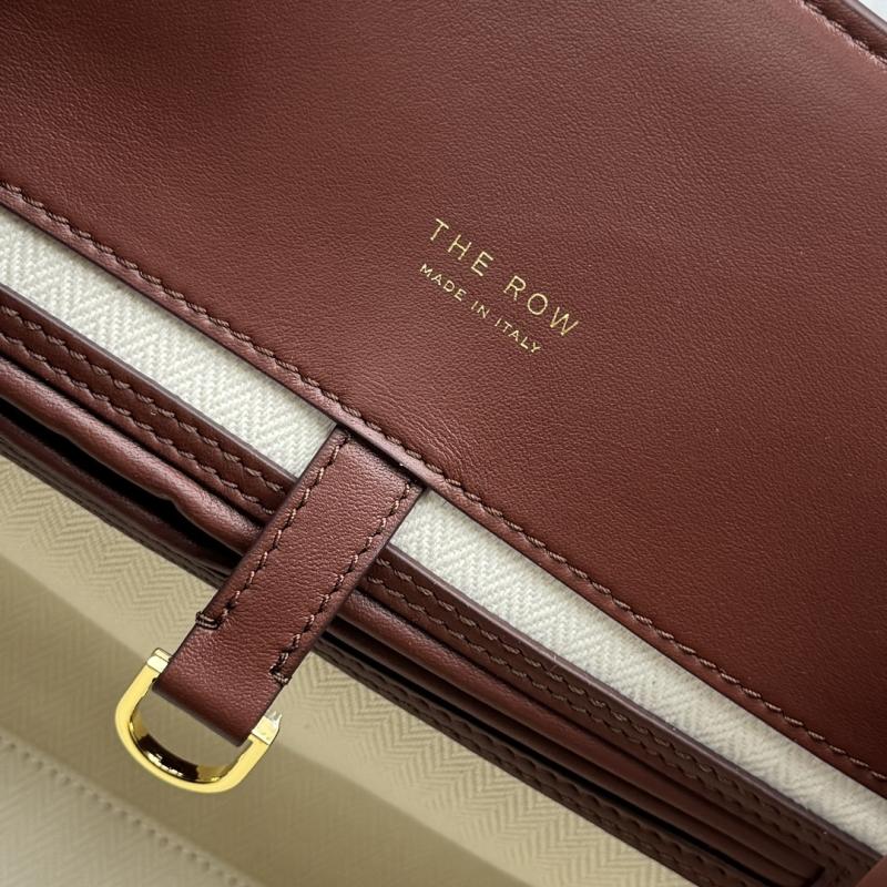 The Row Smooth Leather Margaux 12 Bag Brick Red W1833
