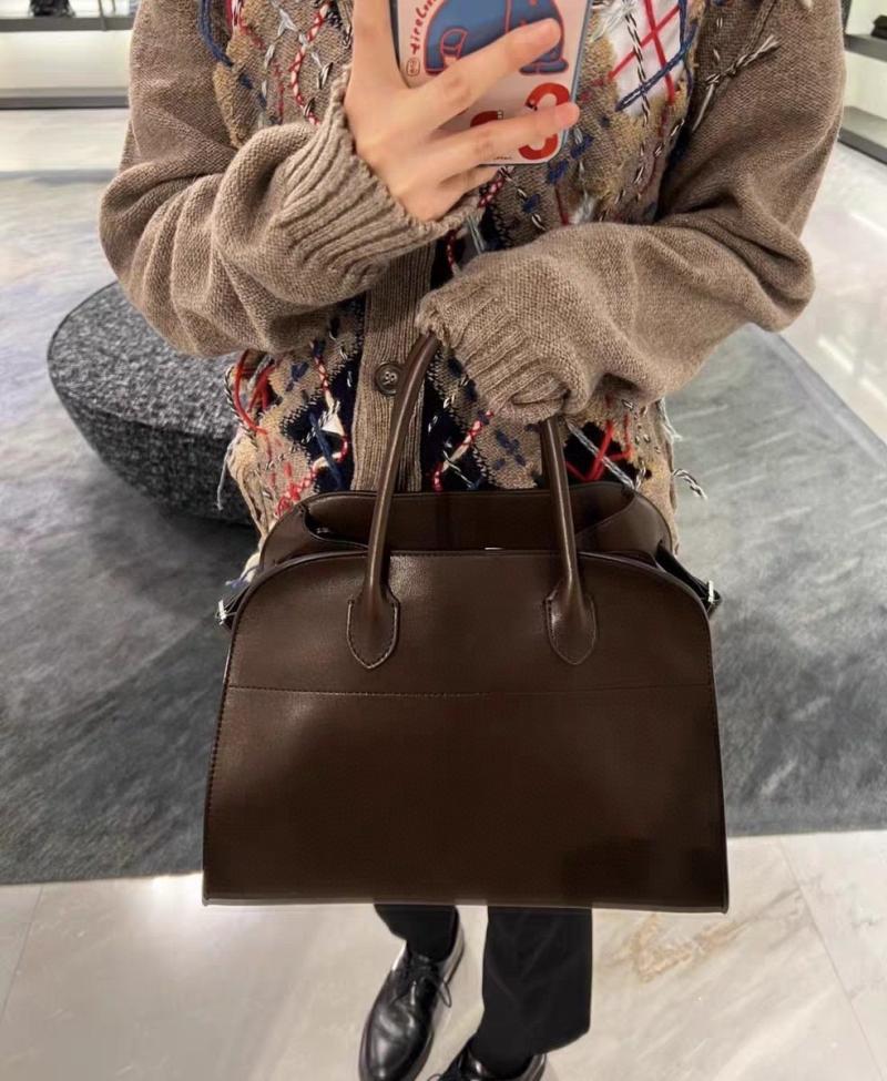 The Row Smooth Leather Margaux 12 Bag Coffee W1833