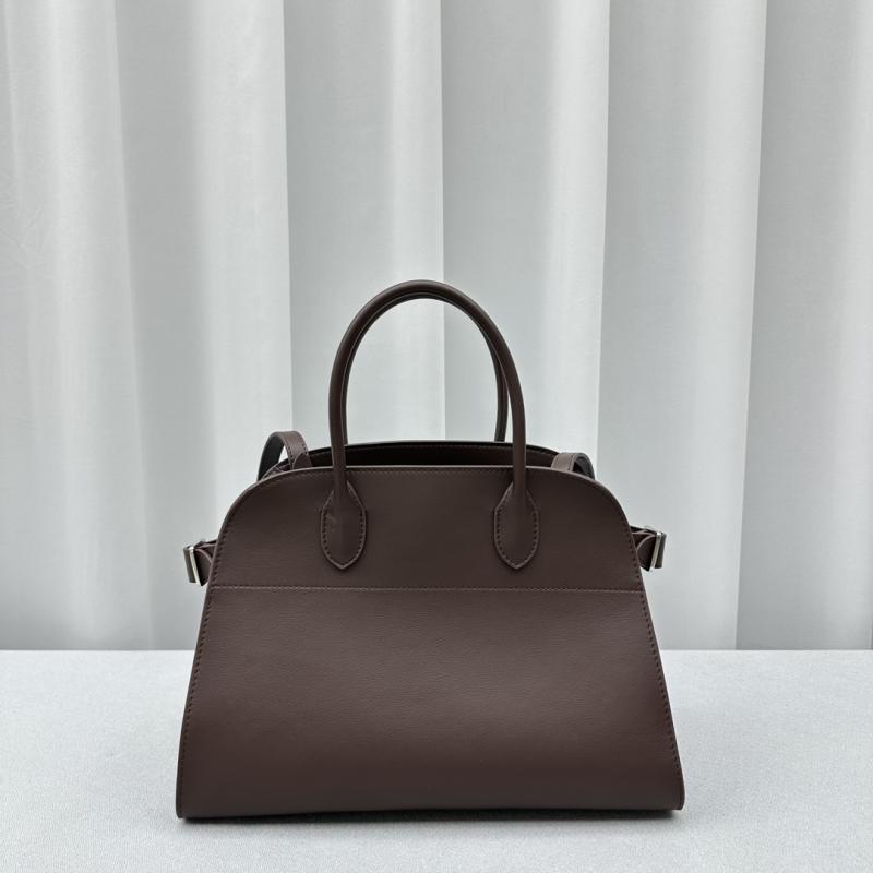 The Row Smooth Leather Margaux 12 Bag Coffee W1833