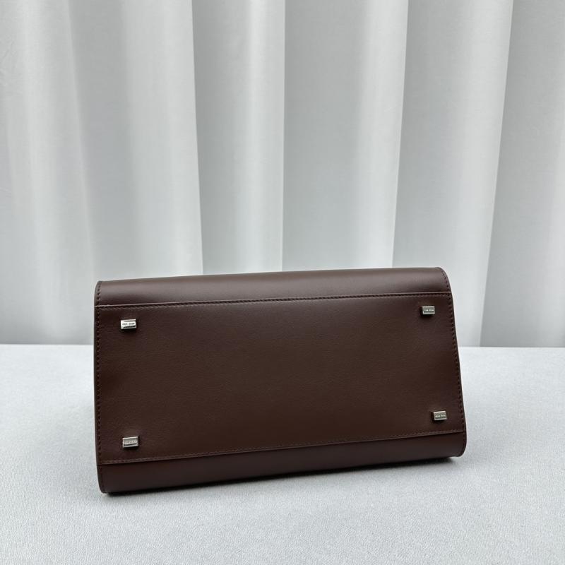 The Row Smooth Leather Margaux 12 Bag Coffee W1833