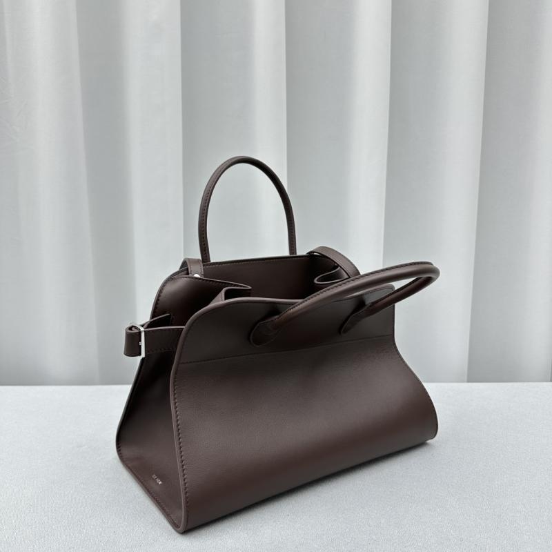 The Row Smooth Leather Margaux 12 Bag Coffee W1833