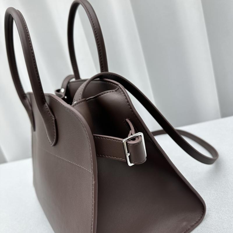 The Row Smooth Leather Margaux 12 Bag Coffee W1833