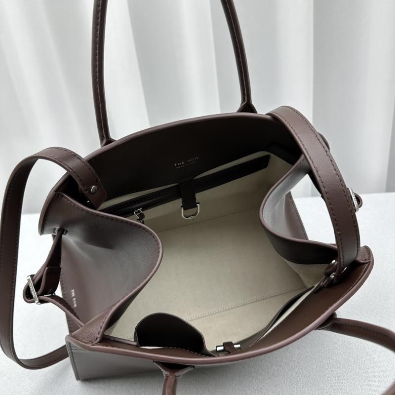 The Row Smooth Leather Margaux 12 Bag Coffee W1833