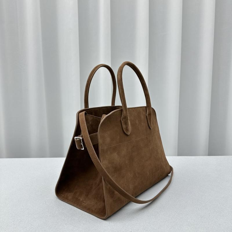 The Row Suede Margaux 12 Bag Camel W1833