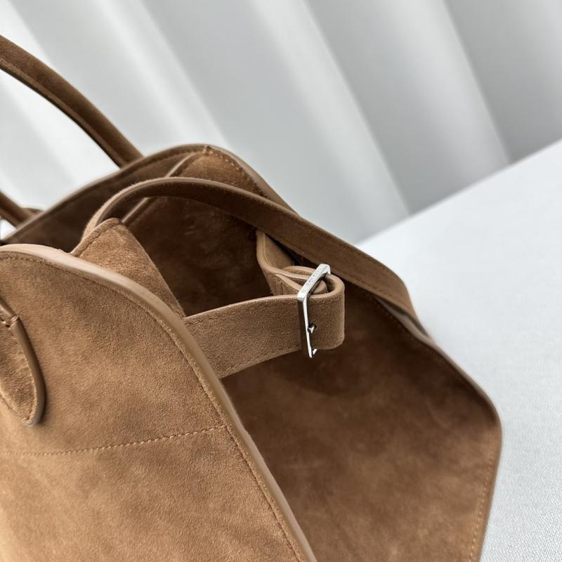 The Row Suede Margaux 12 Bag Camel W1833