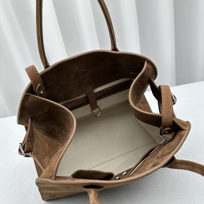 The Row Suede Margaux 12 Bag Camel W1833