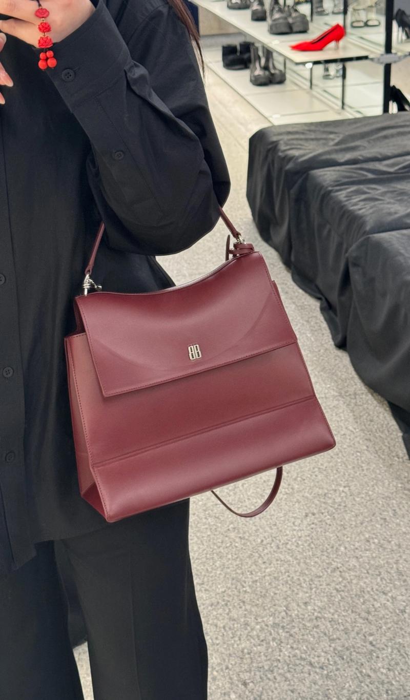 Balenciaga Leather Nano M Top Handle Bag Red B92951
