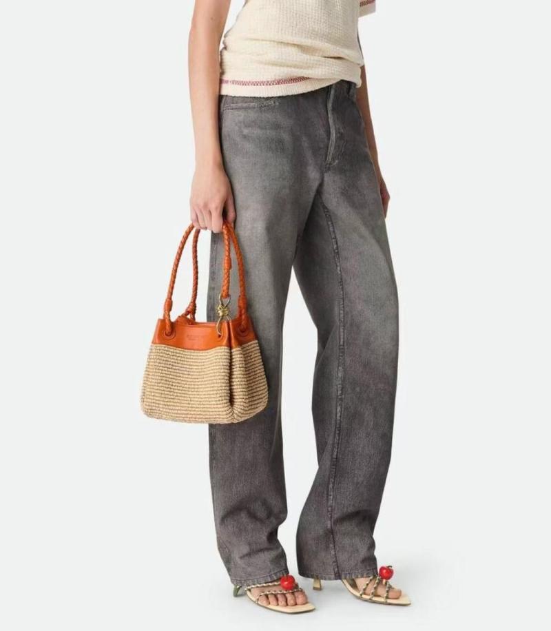 Bottega Veneta Raffia Small Parachute Orange 827475