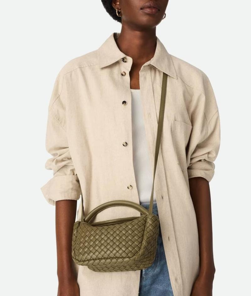 Bottega Veneta Small Cobble Top Handle Algae 805739