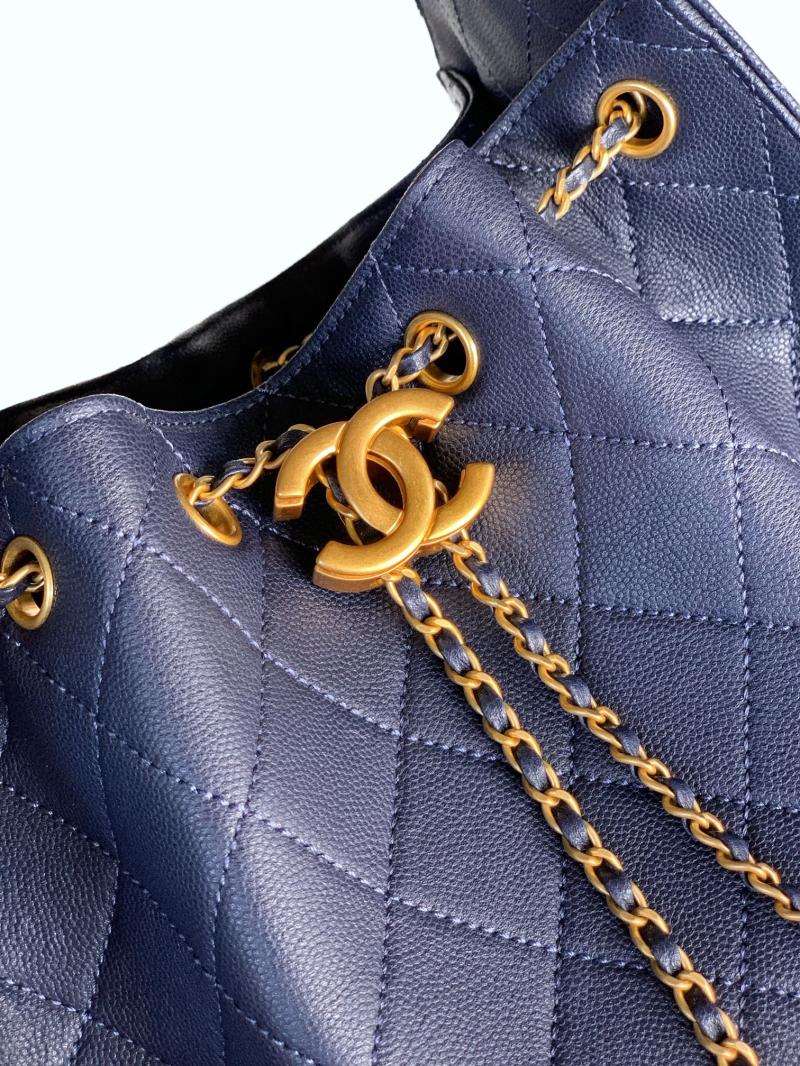 Chanel 25 Medium Handbag Blue AS5311
