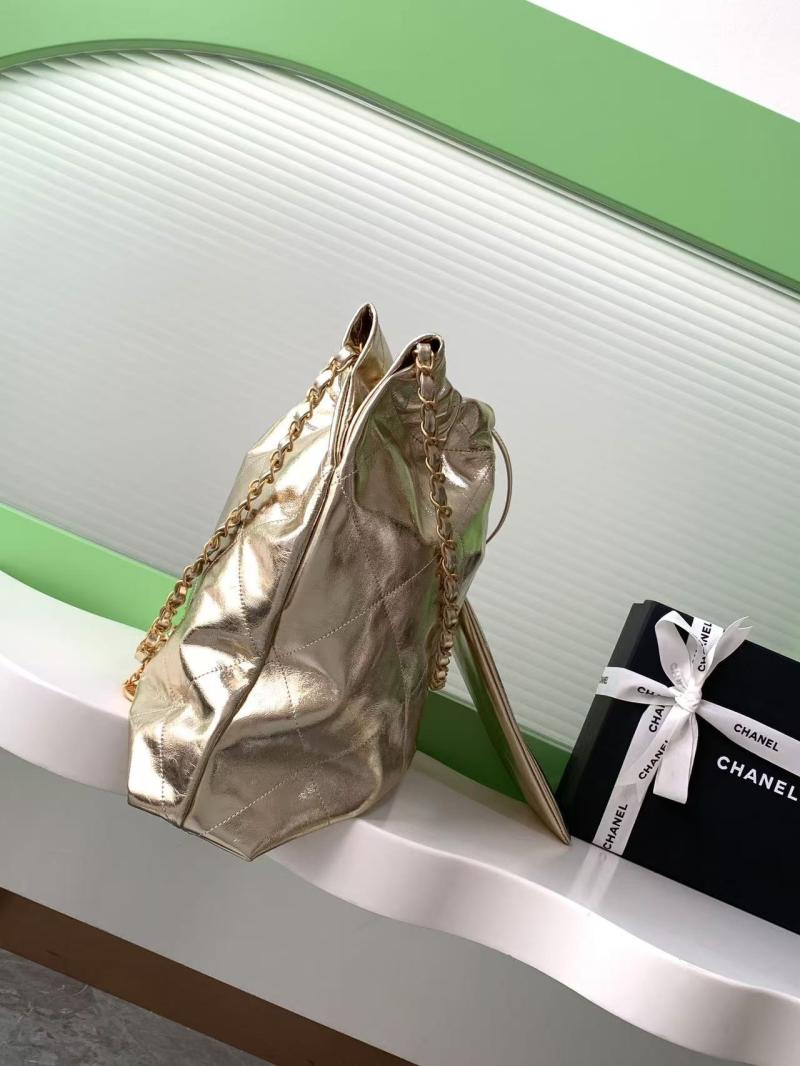 Chanel Calfskin 22 Handbag Gold AS3261