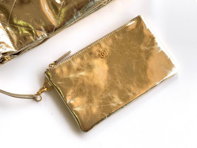 Chanel Calfskin 22 Handbag Gold AS3261