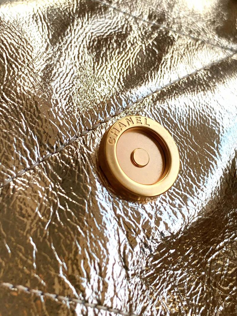 Chanel Calfskin 22 Handbag Gold AS3261