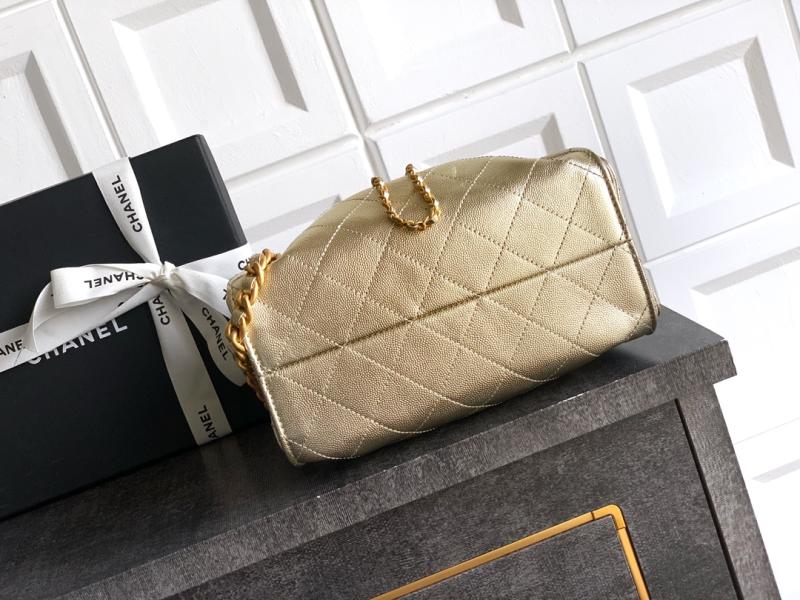 Chanel Calfskin 25 Mini Handbag Light Gold AS5292