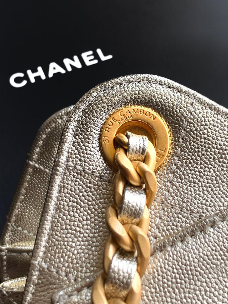 Chanel Calfskin 25 Mini Handbag Light Gold AS5292