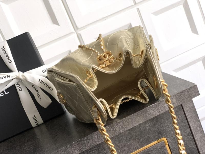 Chanel Calfskin 25 Mini Handbag Light Gold AS5292