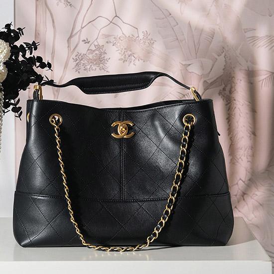 Chanel Calfskin Small Tote Black AS5634